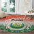 Penama Vanuatu Round Carpet Hibiscus Sand Drawing with Pacific Pattern