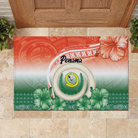 Penama Vanuatu Rubber Doormat Hibiscus Sand Drawing with Pacific Pattern LT9 - Polynesian Pride