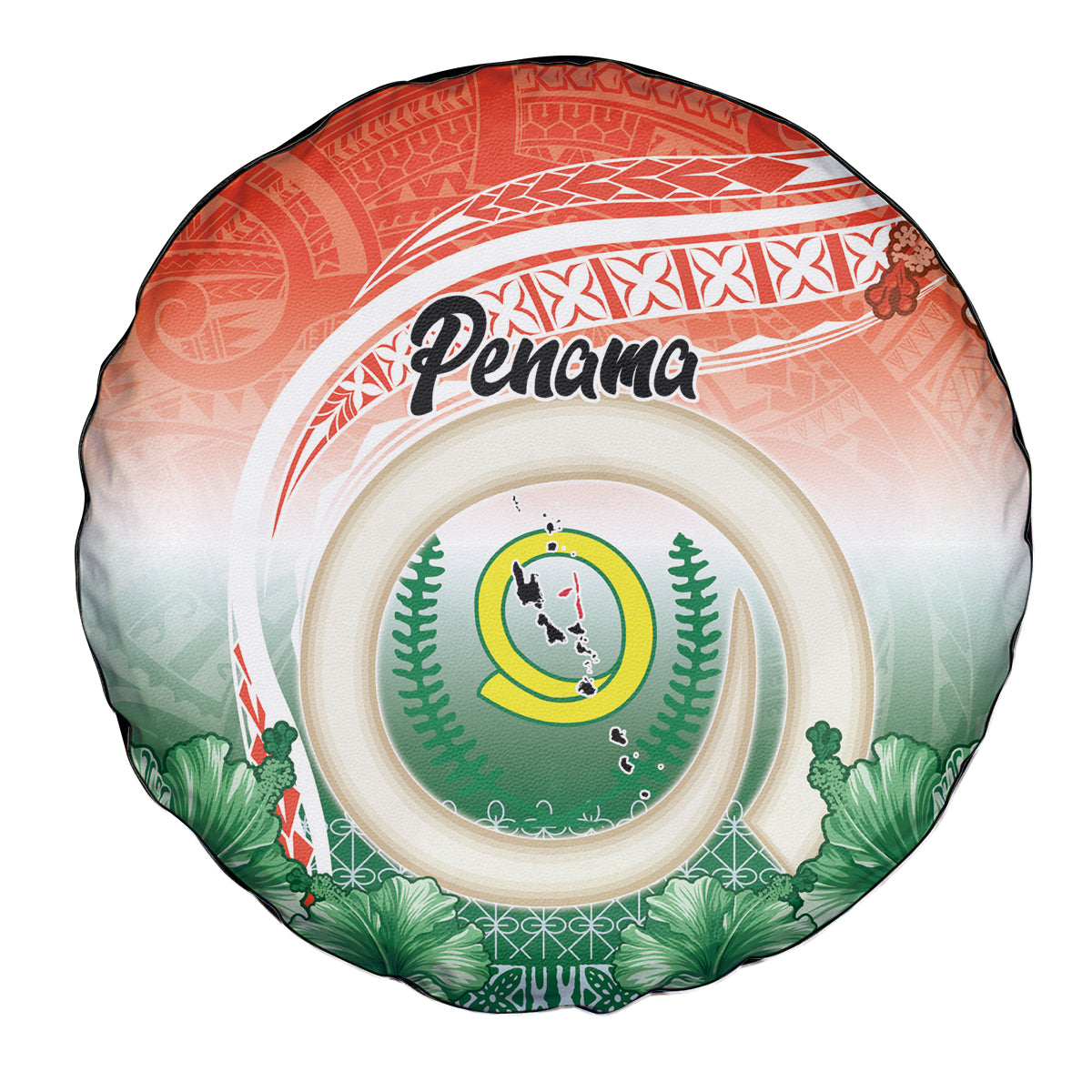 Penama Vanuatu Spare Tire Cover Hibiscus Sand Drawing with Pacific Pattern LT9 - Polynesian Pride