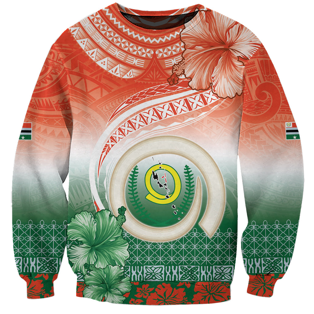 Penama Vanuatu Sweatshirt Hibiscus Sand Drawing with Pacific Pattern LT9 Unisex Red Art - Polynesian Pride