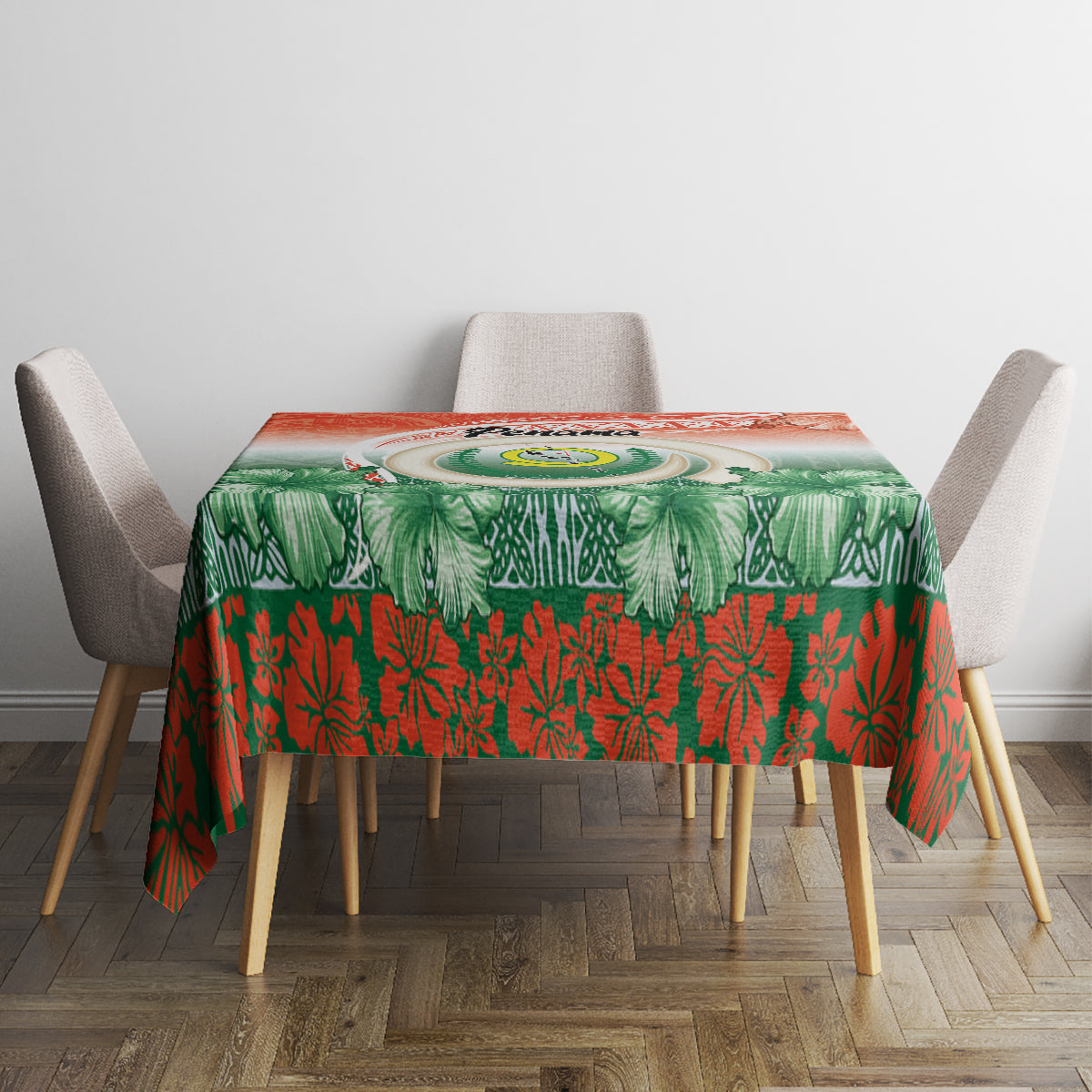 Penama Vanuatu Tablecloth Hibiscus Sand Drawing with Pacific Pattern LT9 - Polynesian Pride