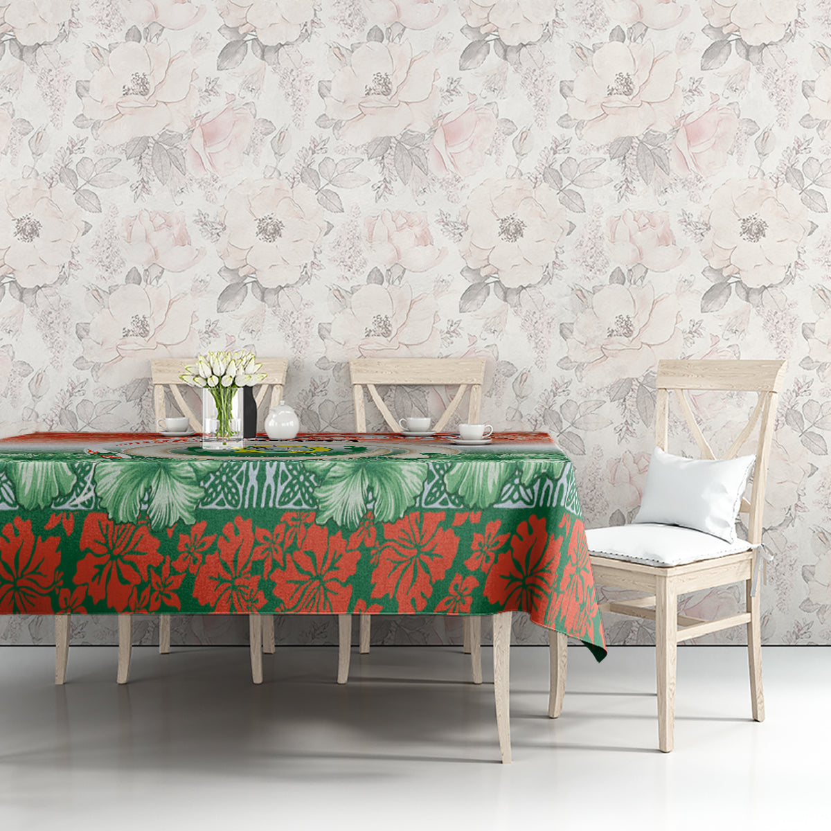 Penama Vanuatu Tablecloth Hibiscus Sand Drawing with Pacific Pattern LT9 - Polynesian Pride