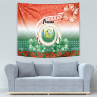Penama Vanuatu Tapestry Hibiscus Sand Drawing with Pacific Pattern LT9 - Polynesian Pride