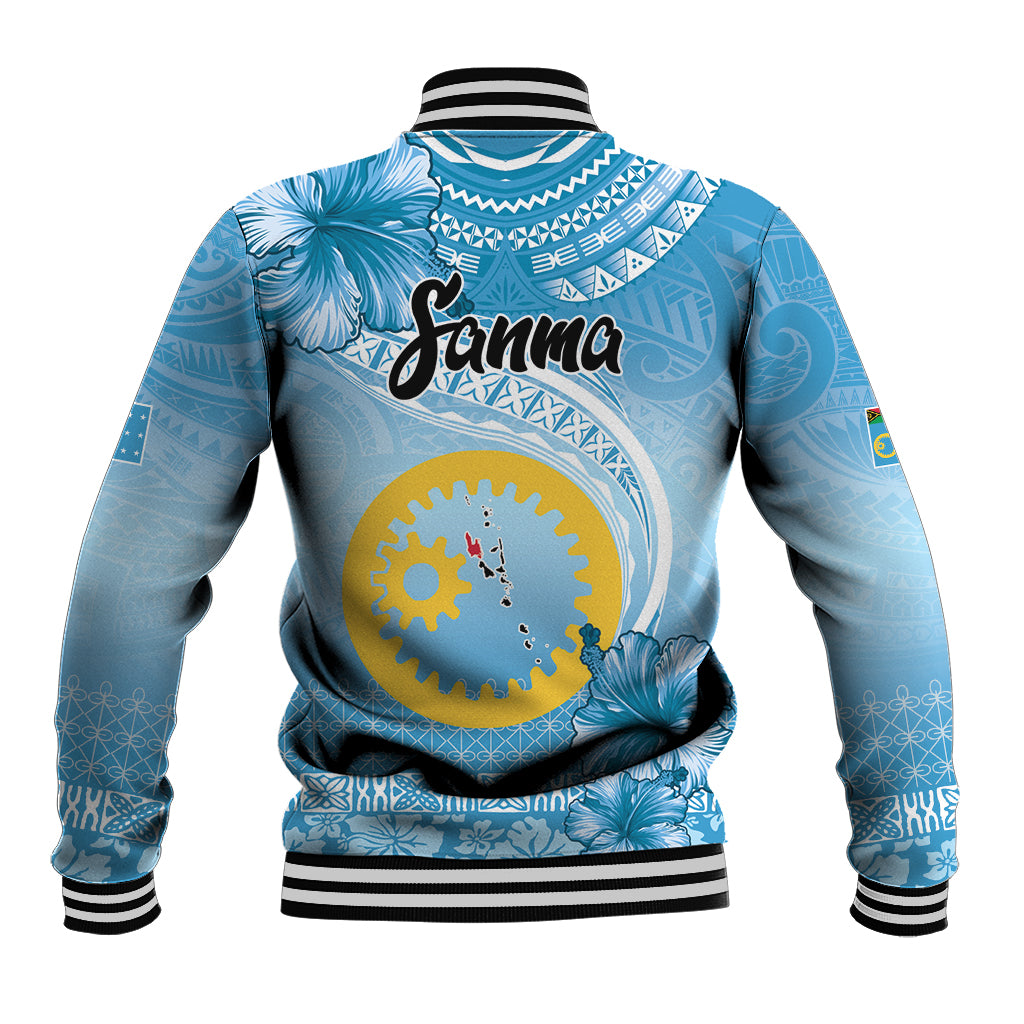 Sanma Vanuatu Baseball Jacket Hibiscus Sand Drawing with Pacific Pattern LT9 - Polynesian Pride