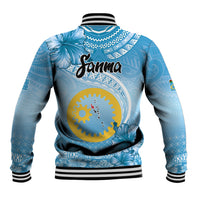 Sanma Vanuatu Baseball Jacket Hibiscus Sand Drawing with Pacific Pattern LT9 - Polynesian Pride