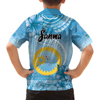 Sanma Vanuatu Family Matching Off Shoulder Maxi Dress and Hawaiian Shirt Hibiscus Sand Drawing with Pacific Pattern