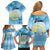 Sanma Vanuatu Family Matching Off Shoulder Short Dress and Hawaiian Shirt Hibiscus Sand Drawing with Pacific Pattern