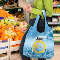 Sanma Vanuatu Grocery Bag Hibiscus Sand Drawing with Pacific Pattern