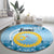 Sanma Vanuatu Round Carpet Hibiscus Sand Drawing with Pacific Pattern