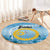 Sanma Vanuatu Round Carpet Hibiscus Sand Drawing with Pacific Pattern