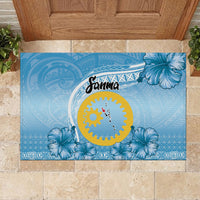 Sanma Vanuatu Rubber Doormat Hibiscus Sand Drawing with Pacific Pattern LT9 - Polynesian Pride