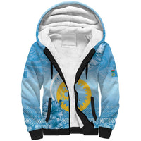 Sanma Vanuatu Sherpa Hoodie Hibiscus Sand Drawing with Pacific Pattern LT9 Unisex Blue Art - Polynesian Pride