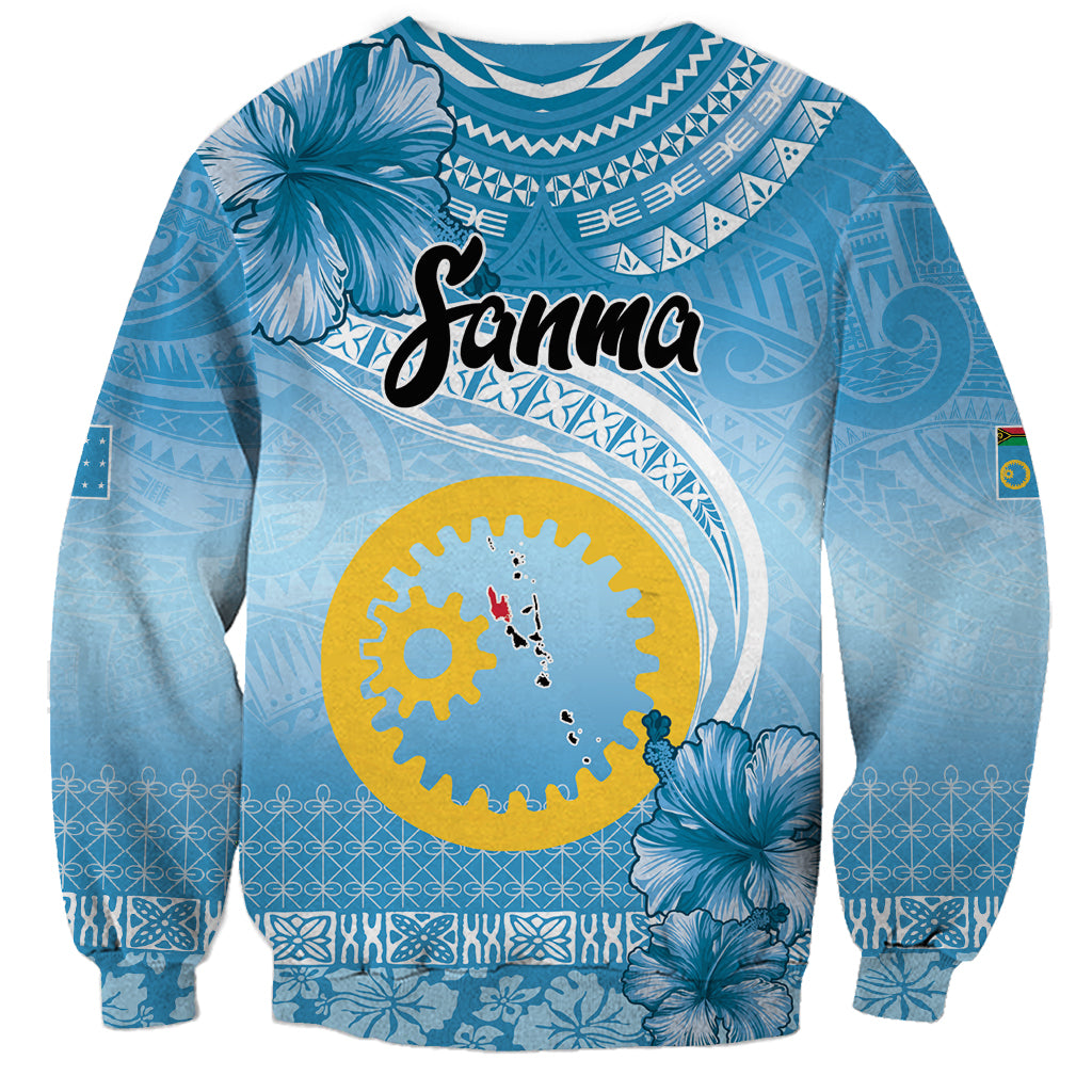 Sanma Vanuatu Sweatshirt Hibiscus Sand Drawing with Pacific Pattern LT9 - Polynesian Pride