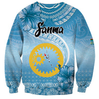 Sanma Vanuatu Sweatshirt Hibiscus Sand Drawing with Pacific Pattern LT9 - Polynesian Pride
