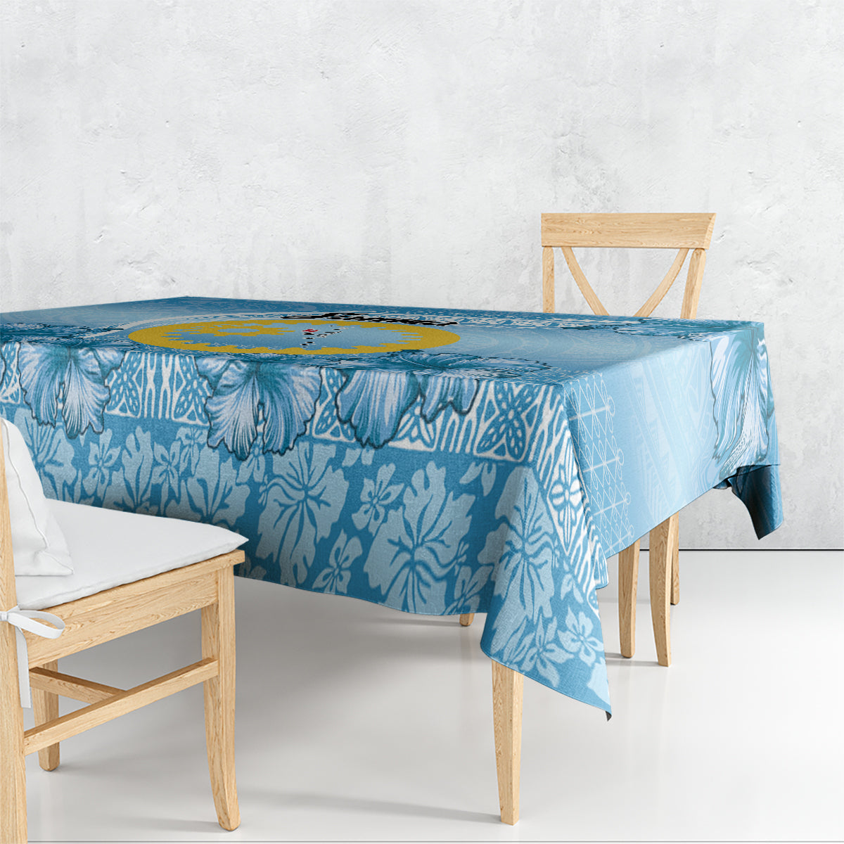 Sanma Vanuatu Tablecloth Hibiscus Sand Drawing with Pacific Pattern LT9 - Polynesian Pride