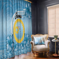 Sanma Vanuatu Window Curtain Hibiscus Sand Drawing with Pacific Pattern LT9 - Polynesian Pride