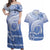 Shefa Vanuatu Couples Matching Off Shoulder Maxi Dress and Hawaiian Shirt Hibiscus Sand Drawing with Pacific Pattern