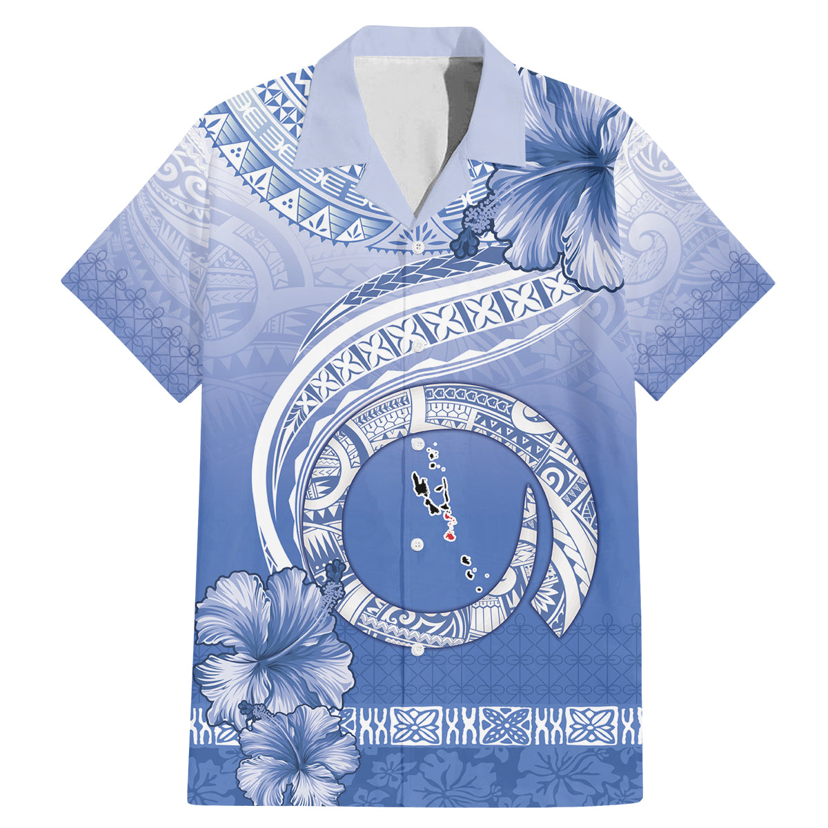 Shefa Vanuatu Family Matching Mermaid Dress and Hawaiian Shirt Hibiscus Sand Drawing with Pacific Pattern