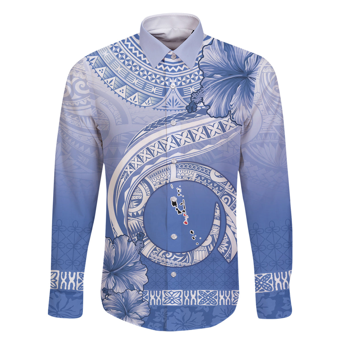 Shefa Vanuatu Family Matching Tank Maxi Dress and Hawaiian Shirt Hibiscus Sand Drawing with Pacific Pattern