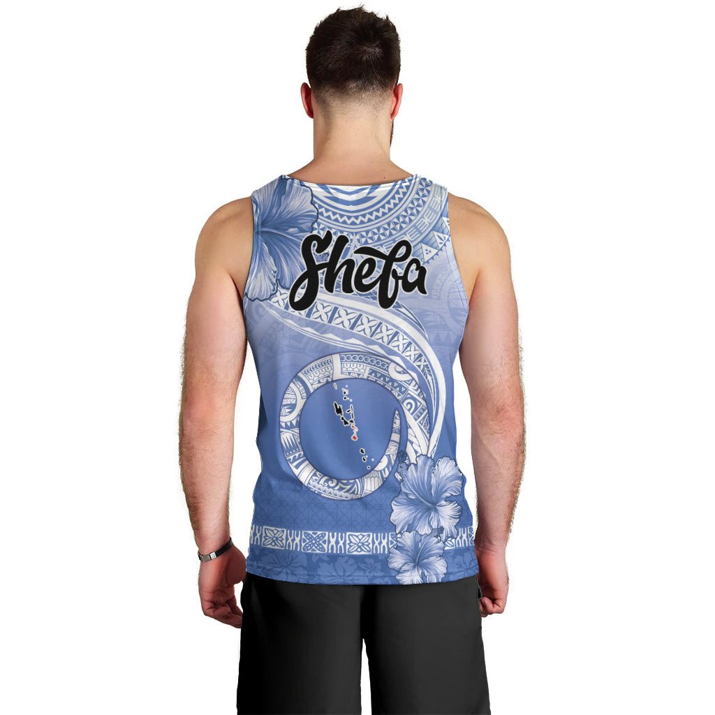 Shefa Vanuatu Men Tank Top Hibiscus Sand Drawing with Pacific Pattern LT9 - Polynesian Pride