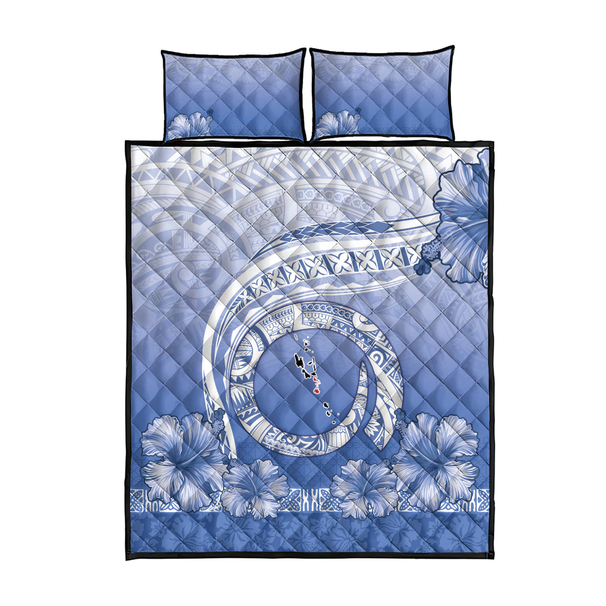 Shefa Vanuatu Quilt Bed Set Hibiscus Sand Drawing with Pacific Pattern LT9 - Polynesian Pride