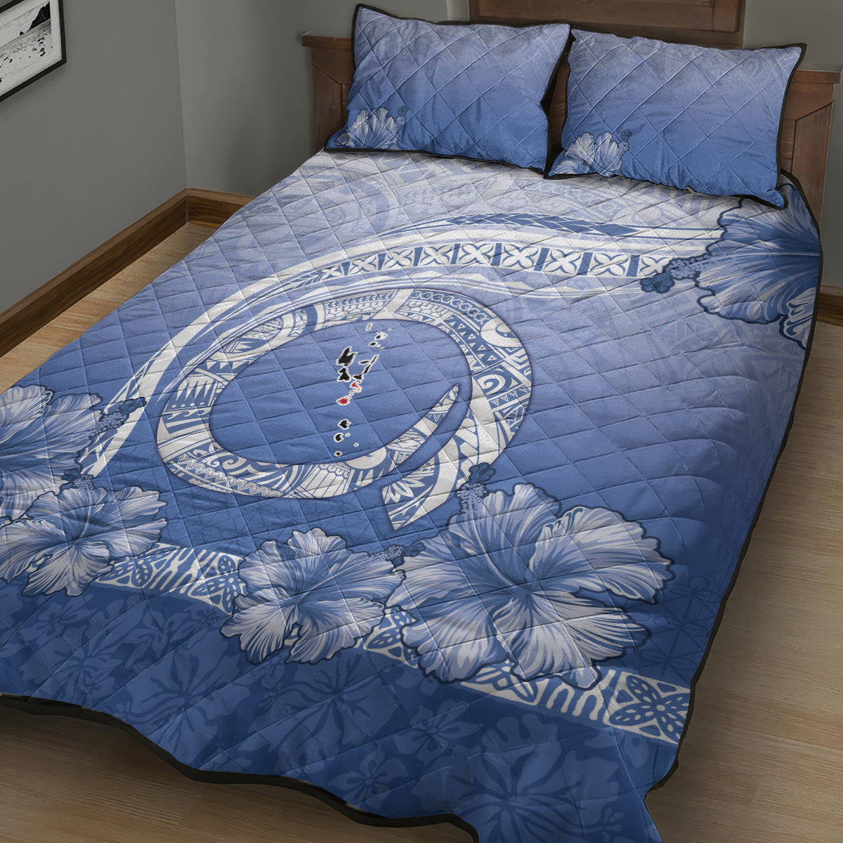 Shefa Vanuatu Quilt Bed Set Hibiscus Sand Drawing with Pacific Pattern LT9 - Polynesian Pride