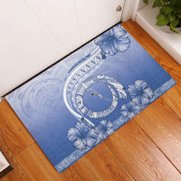 Shefa Vanuatu Rubber Doormat Hibiscus Sand Drawing with Pacific Pattern LT9 Blue Art - Polynesian Pride