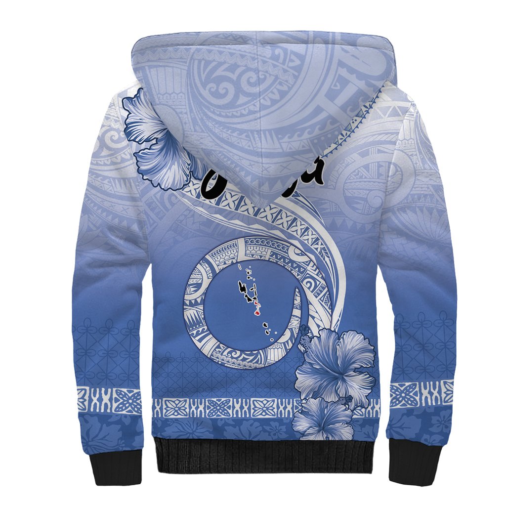 Shefa Vanuatu Sherpa Hoodie Hibiscus Sand Drawing with Pacific Pattern LT9 - Polynesian Pride