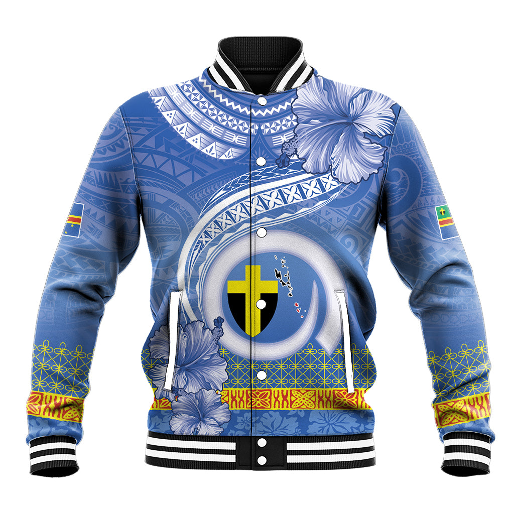 Tafea Vanuatu Baseball Jacket Hibiscus Sand Drawing with Pacific Pattern LT9 Unisex Blue Art - Polynesian Pride