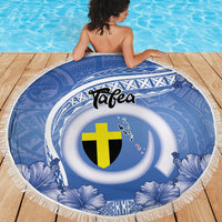 Tafea Vanuatu Beach Blanket Hibiscus Sand Drawing with Pacific Pattern LT9 - Polynesian Pride