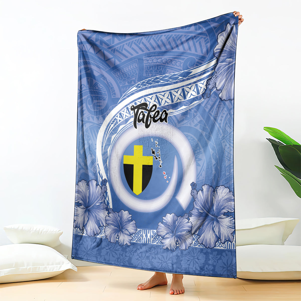 Tafea Vanuatu Blanket Hibiscus Sand Drawing with Pacific Pattern LT9 - Polynesian Pride