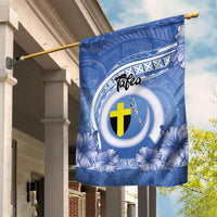 Tafea Vanuatu Garden Flag Hibiscus Sand Drawing with Pacific Pattern LT9 House Flag Blue Art - Polynesian Pride