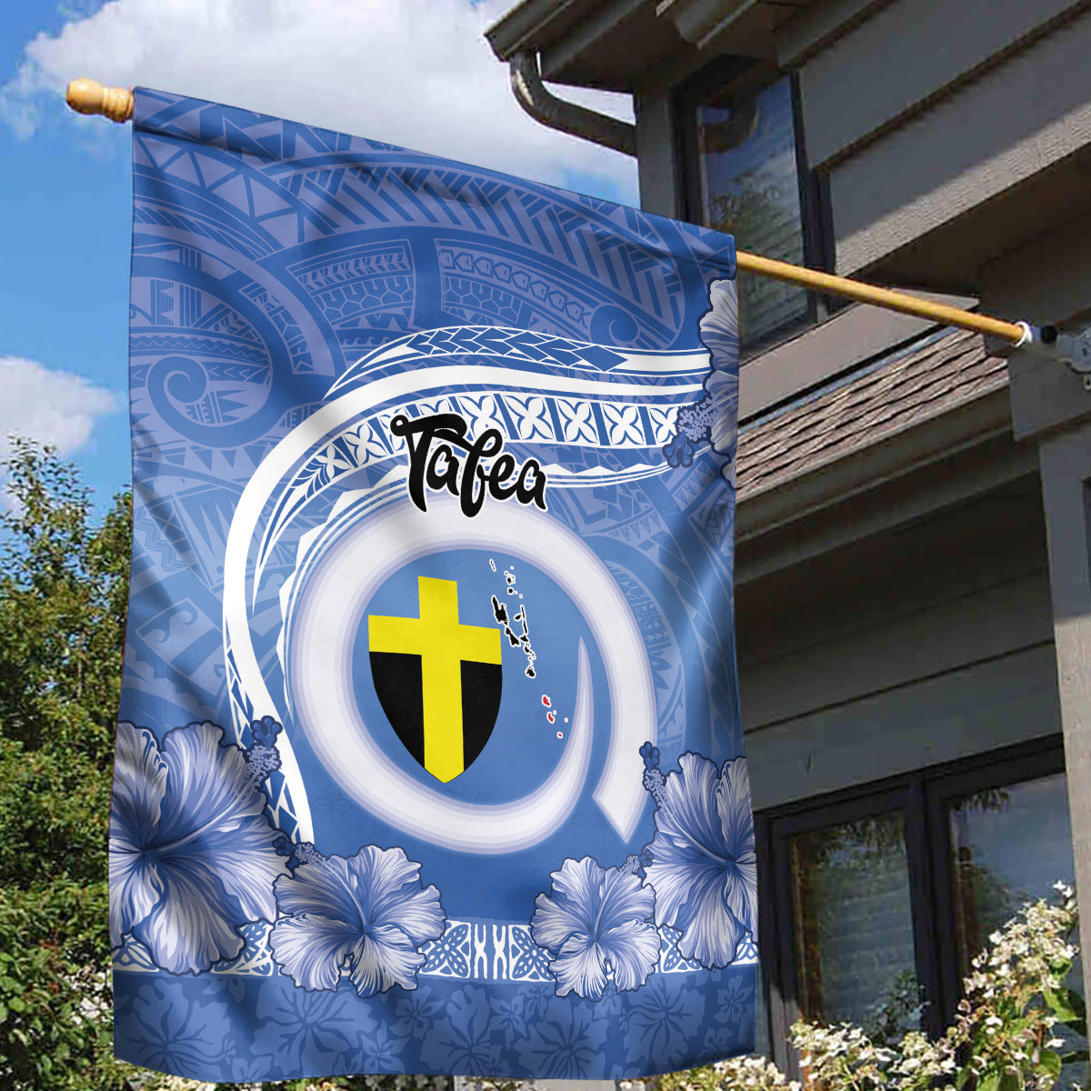 Tafea Vanuatu Garden Flag Hibiscus Sand Drawing with Pacific Pattern LT9 - Polynesian Pride