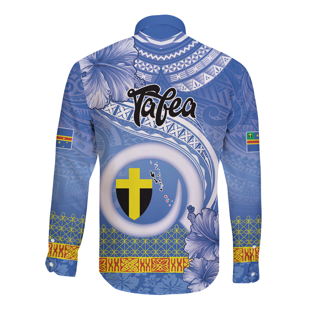 Tafea Vanuatu Long Sleeve Button Shirt Hibiscus Sand Drawing with Pacific Pattern