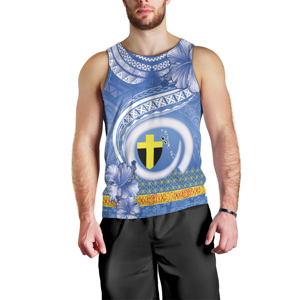 Tafea Vanuatu Men Tank Top Hibiscus Sand Drawing with Pacific Pattern LT9 - Polynesian Pride