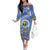 Tafea Vanuatu Off The Shoulder Long Sleeve Dress Hibiscus Sand Drawing with Pacific Pattern