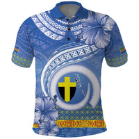 Tafea Vanuatu Polo Shirt Hibiscus Sand Drawing with Pacific Pattern