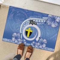 Tafea Vanuatu Rubber Doormat Hibiscus Sand Drawing with Pacific Pattern LT9 - Polynesian Pride