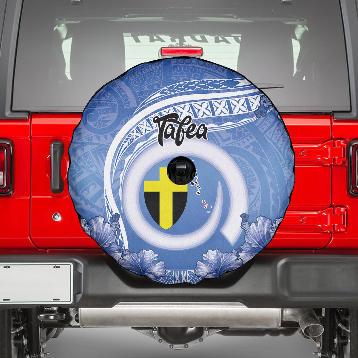 Tafea Vanuatu Spare Tire Cover Hibiscus Sand Drawing with Pacific Pattern LT9 - Polynesian Pride