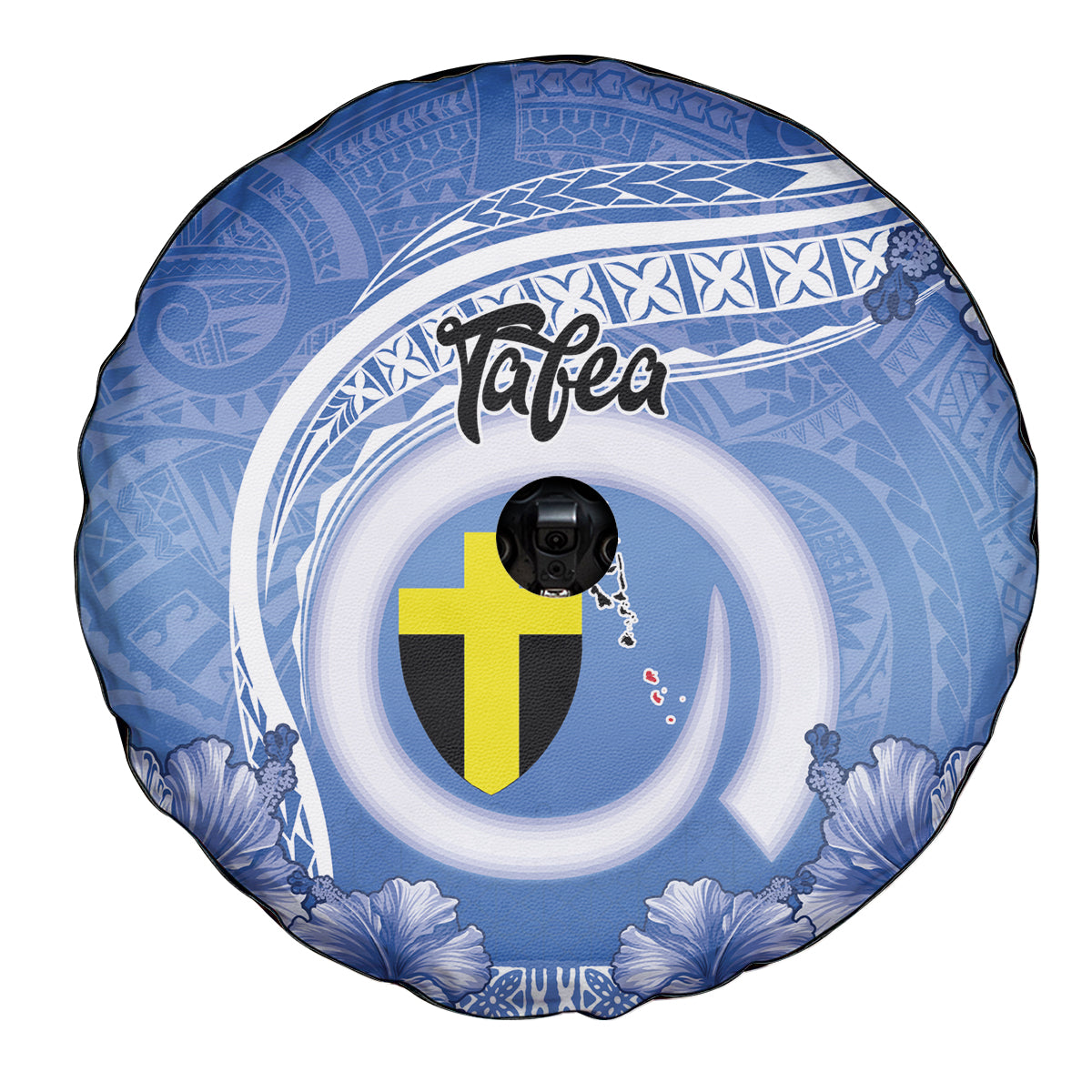 Tafea Vanuatu Spare Tire Cover Hibiscus Sand Drawing with Pacific Pattern LT9 - Polynesian Pride
