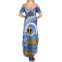 Tafea Vanuatu Summer Maxi Dress Hibiscus Sand Drawing with Pacific Pattern LT9 - Polynesian Pride