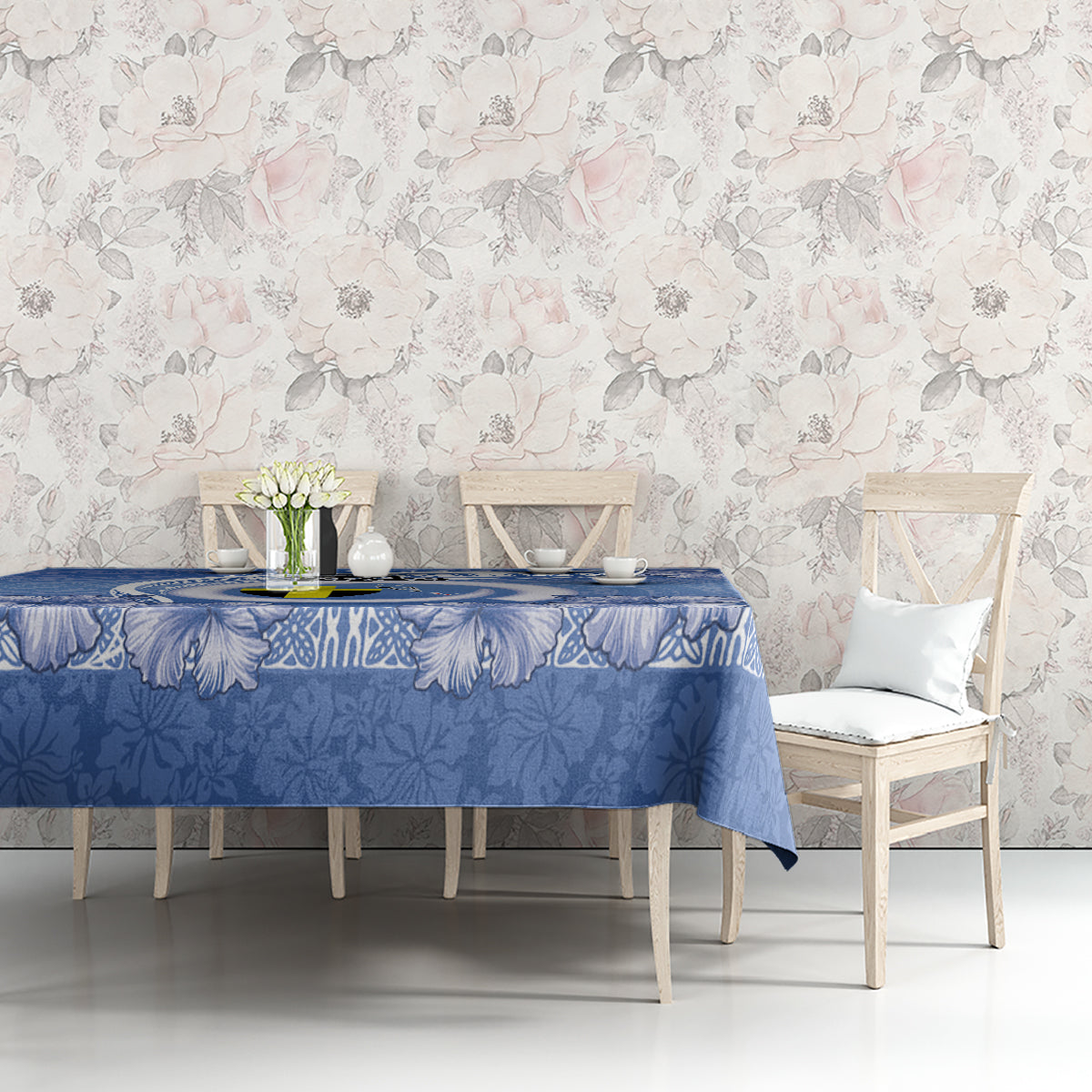 Tafea Vanuatu Tablecloth Hibiscus Sand Drawing with Pacific Pattern LT9 - Polynesian Pride