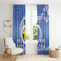 Tafea Vanuatu Window Curtain Hibiscus Sand Drawing with Pacific Pattern LT9 - Polynesian Pride