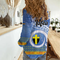 Tafea Vanuatu Women Casual Shirt Hibiscus Sand Drawing with Pacific Pattern