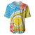 Torba Vanuatu Baseball Jersey Hibiscus Sand Drawing with Pacific Pattern