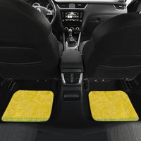 Torba Vanuatu Car Mats Hibiscus Sand Drawing with Pacific Pattern LT9 Set 2pcs - Back Green Gold - Polynesian Pride