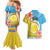 Torba Vanuatu Couples Matching Mermaid Dress and Hawaiian Shirt Hibiscus Sand Drawing with Pacific Pattern