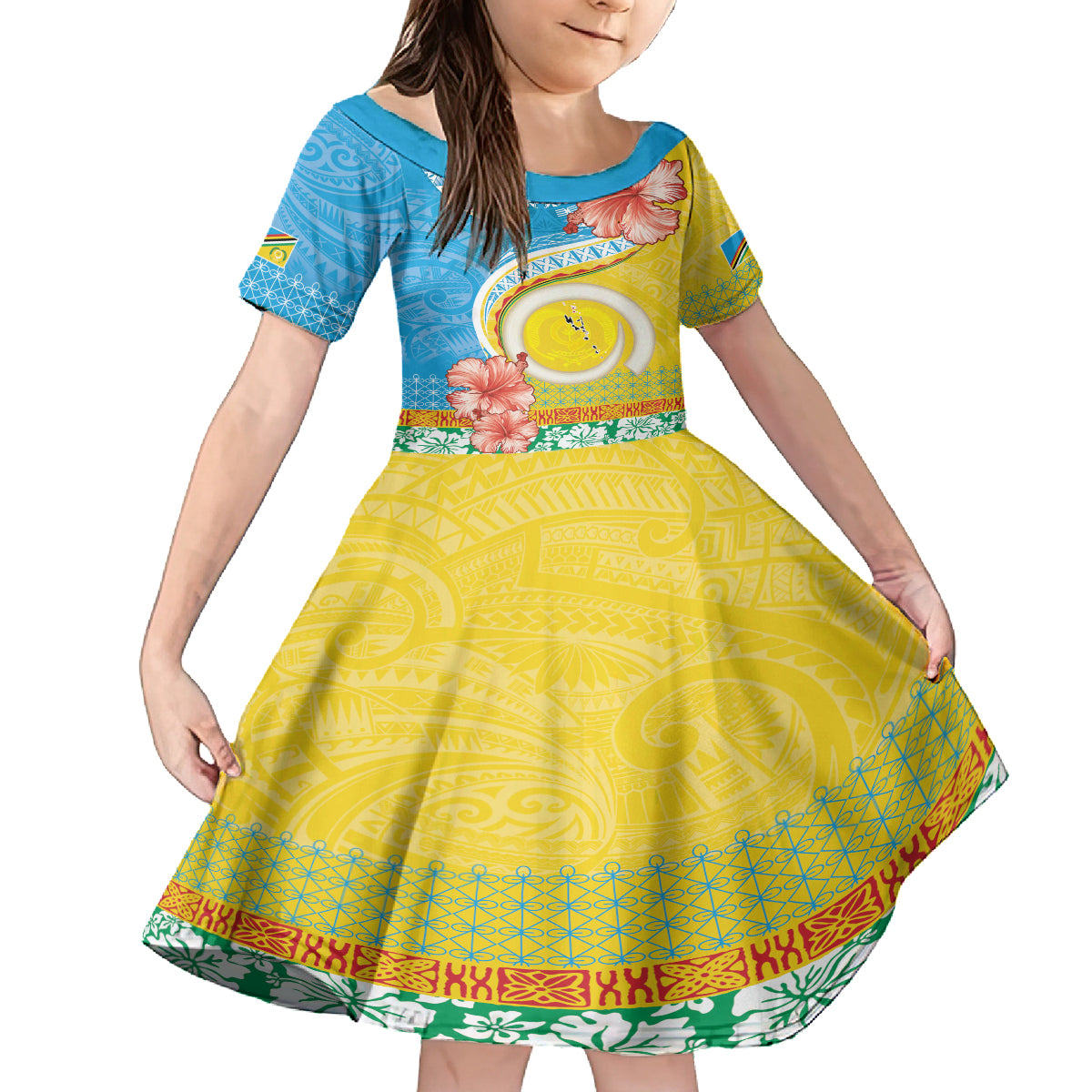 Torba Vanuatu Family Matching Summer Maxi Dress and Hawaiian Shirt Hibiscus Sand Drawing with Pacific Pattern