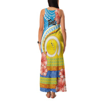 Torba Vanuatu Family Matching Tank Maxi Dress and Hawaiian Shirt Hibiscus Sand Drawing with Pacific Pattern