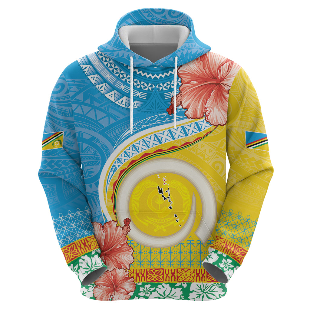 Torba Vanuatu Hoodie Hibiscus Sand Drawing with Pacific Pattern